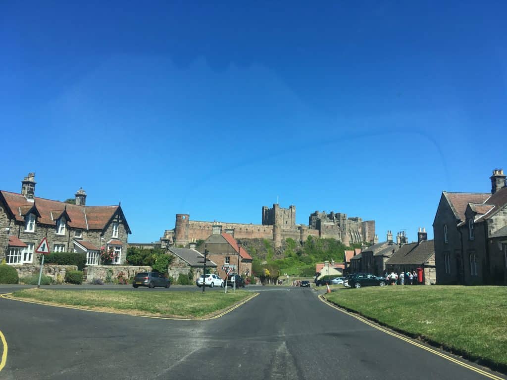 Bamburgh Castle as seen from the village
